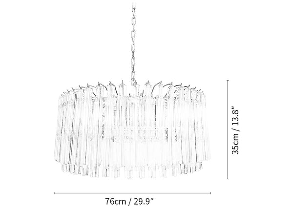 Murano Triedri Round Prisms Pink Chandelier