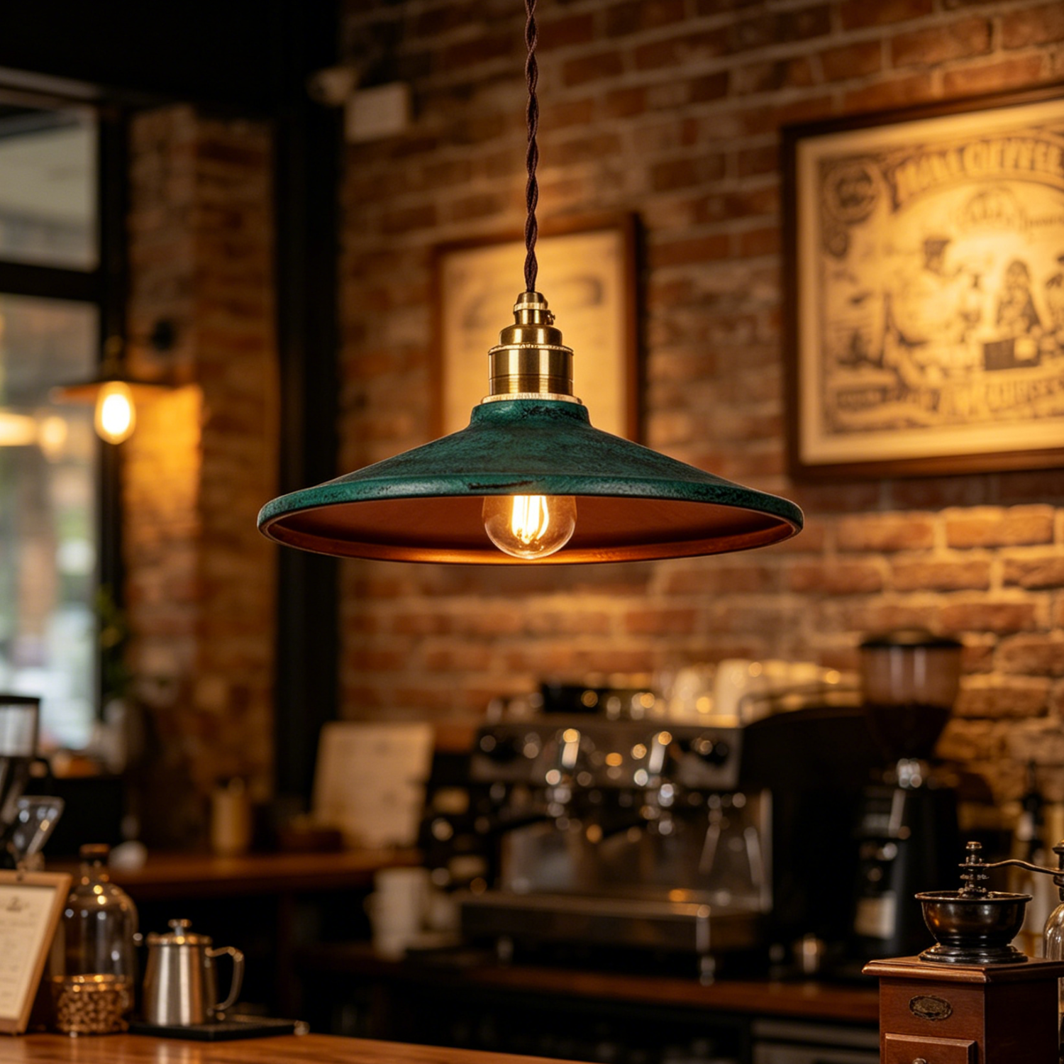 Rustic Saucer Shade Pendant Light