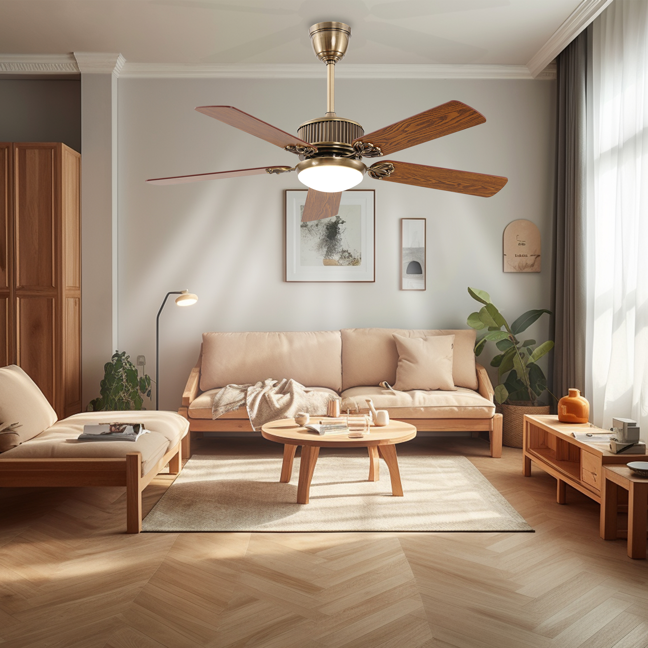Casailighting “Heritage Bronze” 5-Blade Ceiling Fan with Light Kit