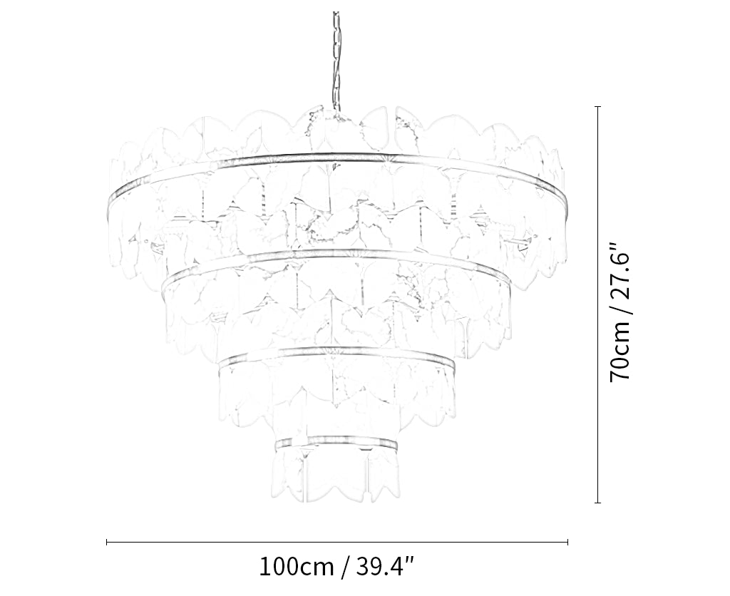 Alabaster Butterfly Round Chandelier