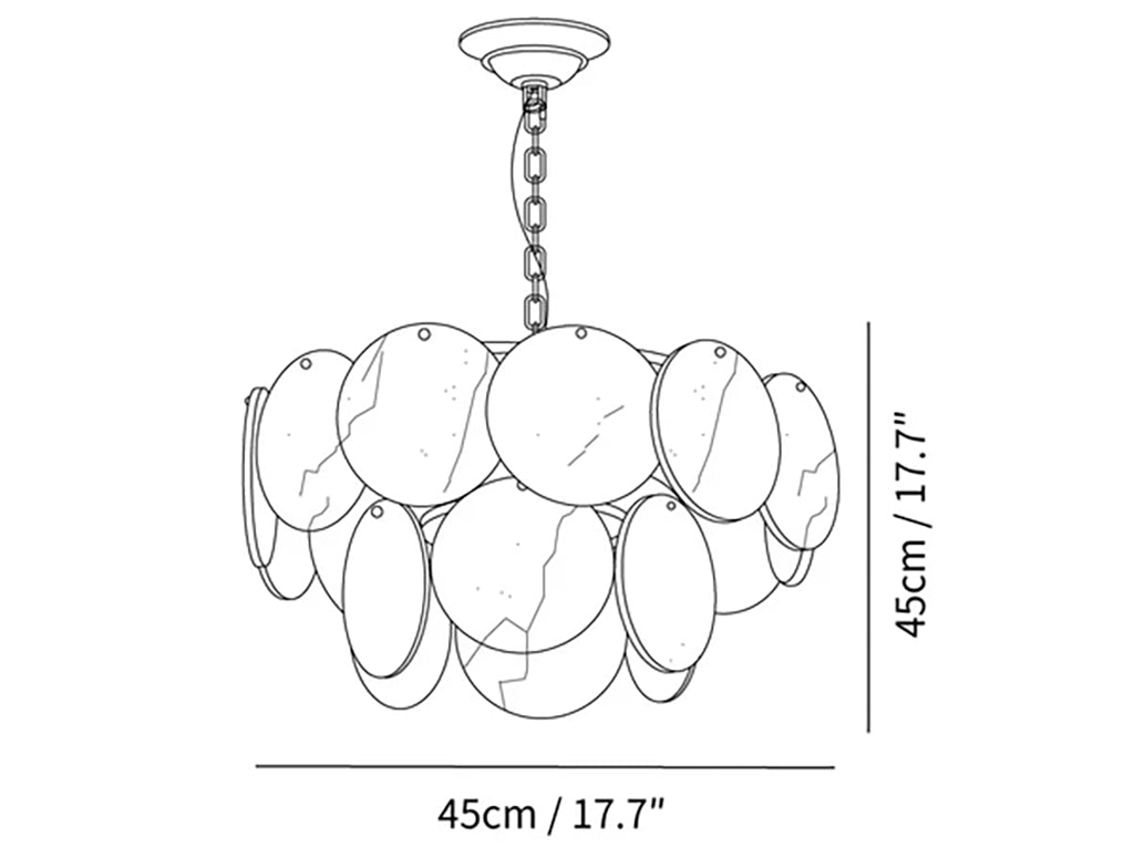 Alabaster Multi-Layer Brass Chandelier