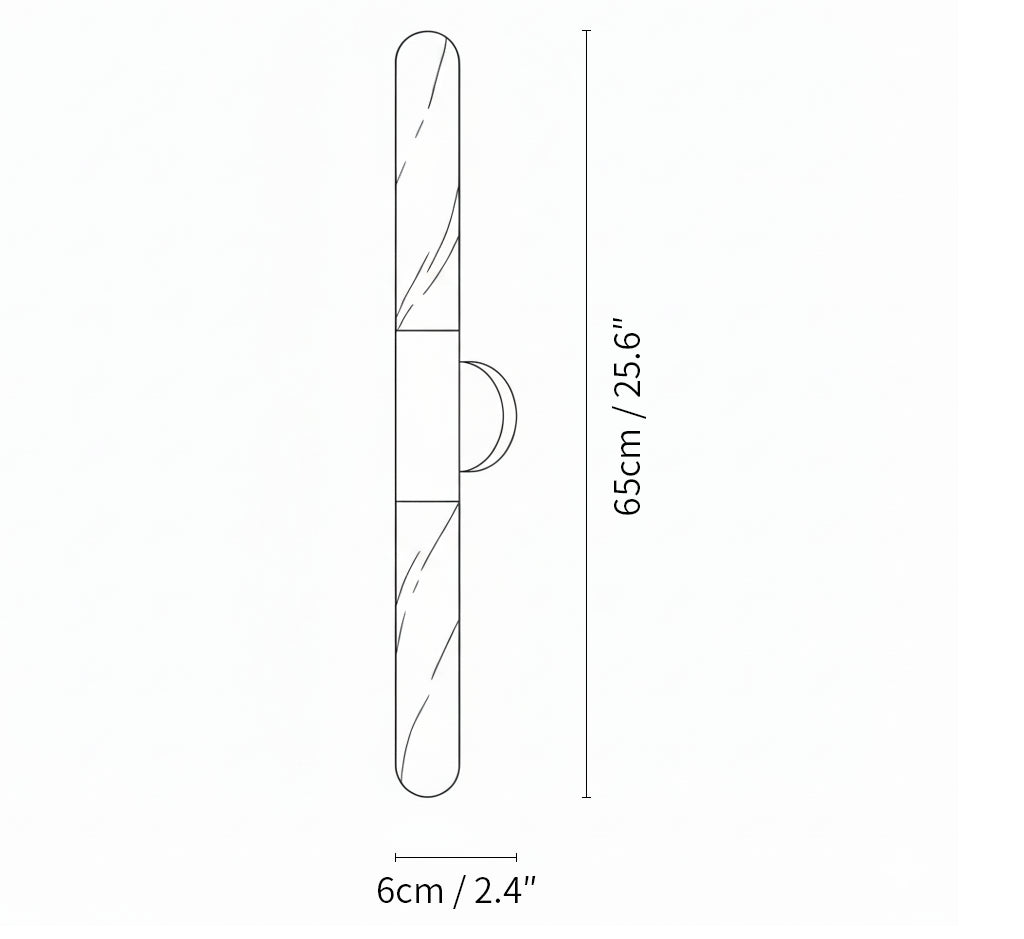 Cylindrical Alabaster Slim Wall Lamp
