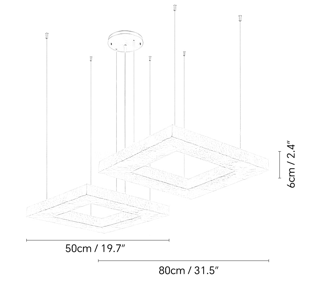Square Modern Alabaster Chandelier