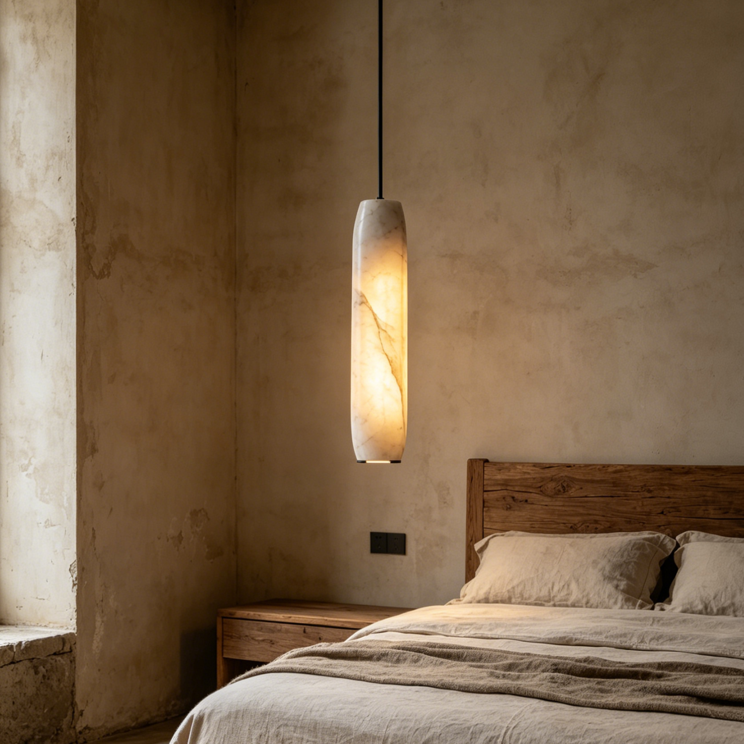 Alabaster Flute Pendant Light