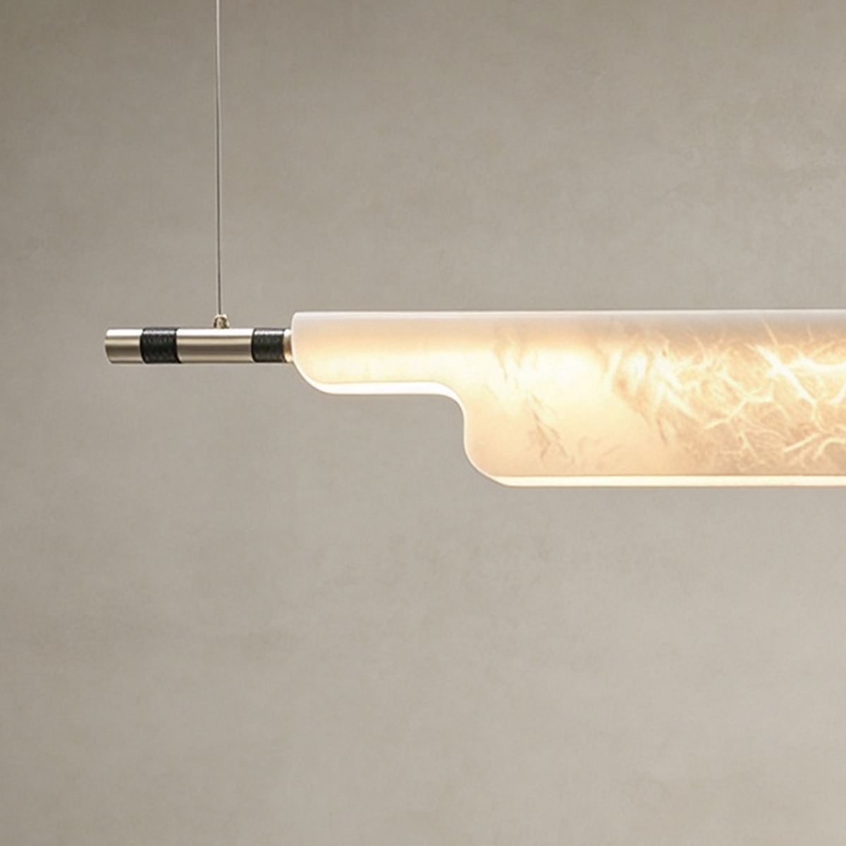 Casailighting Linear Alabaster & Brass Pendant Light