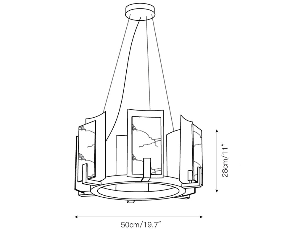 Modern Alabaster Jessie Round Chandelier