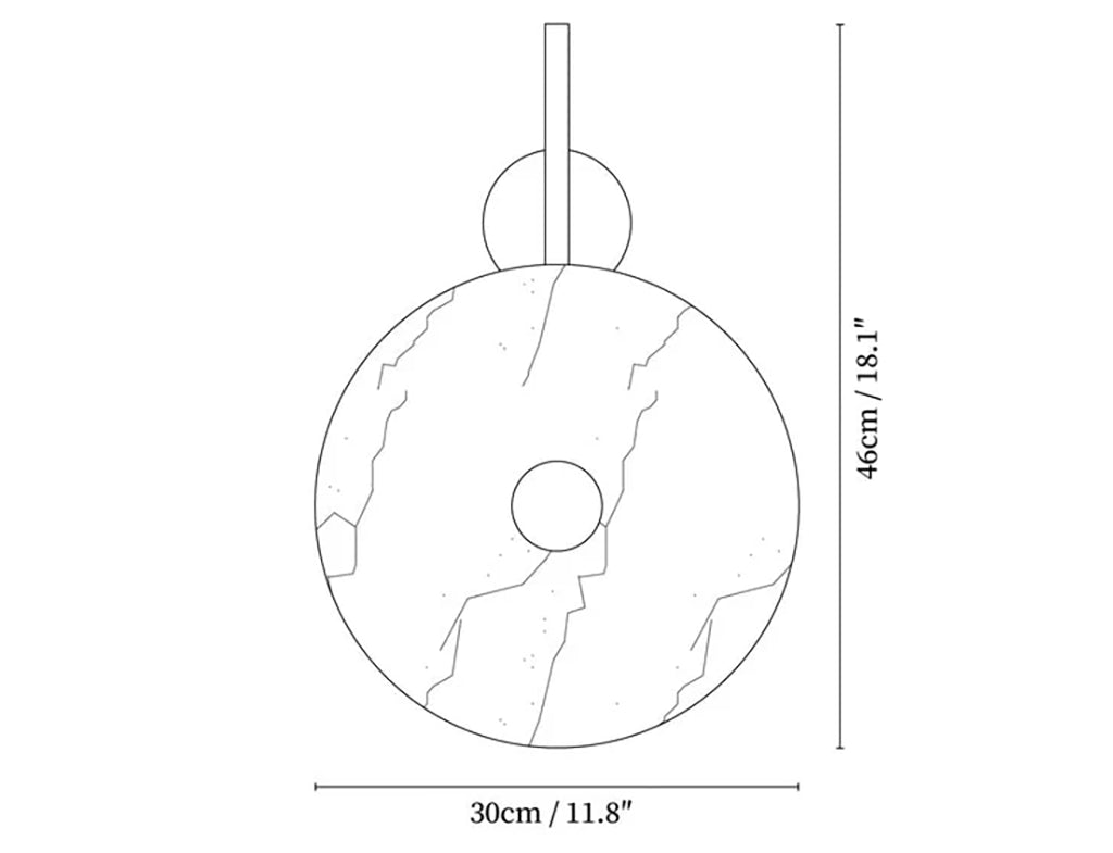 Alabaster Eclipse Round Wall Light