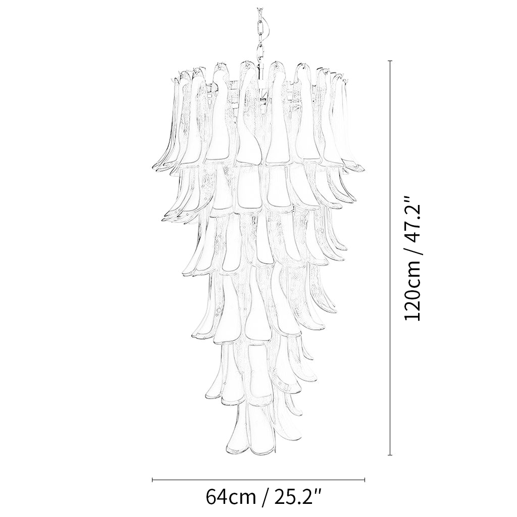 Beautiful Murano Amber Petals Spiral Chandelier