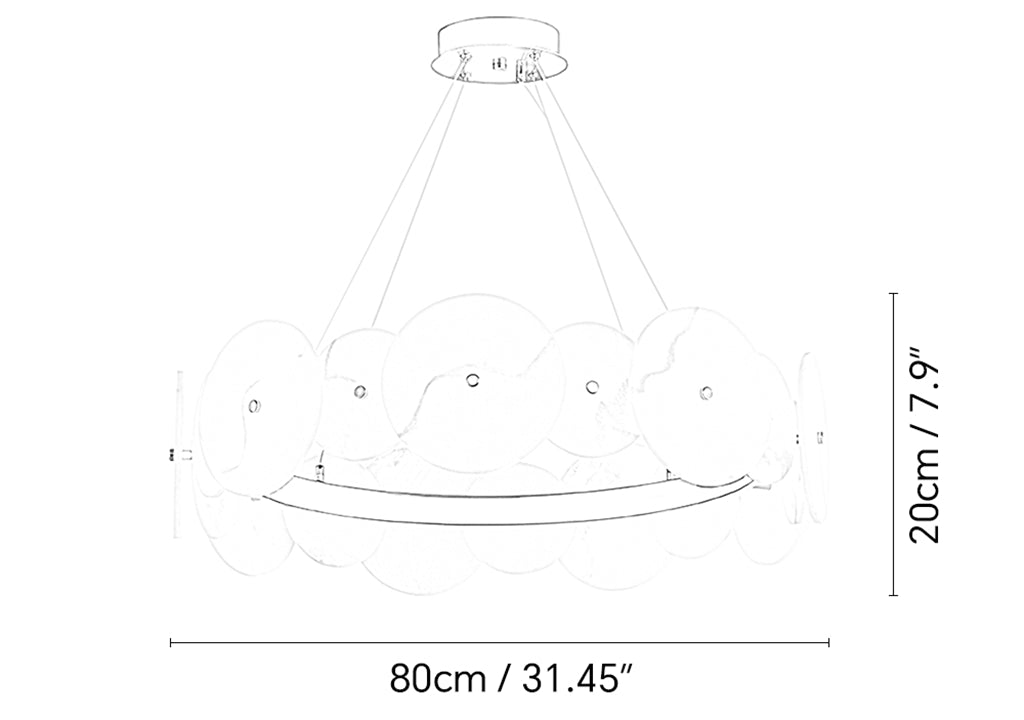 Modern Round Alabaster Chandelier