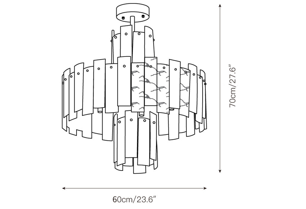 Alabaster Regina Modern Round Chandelier