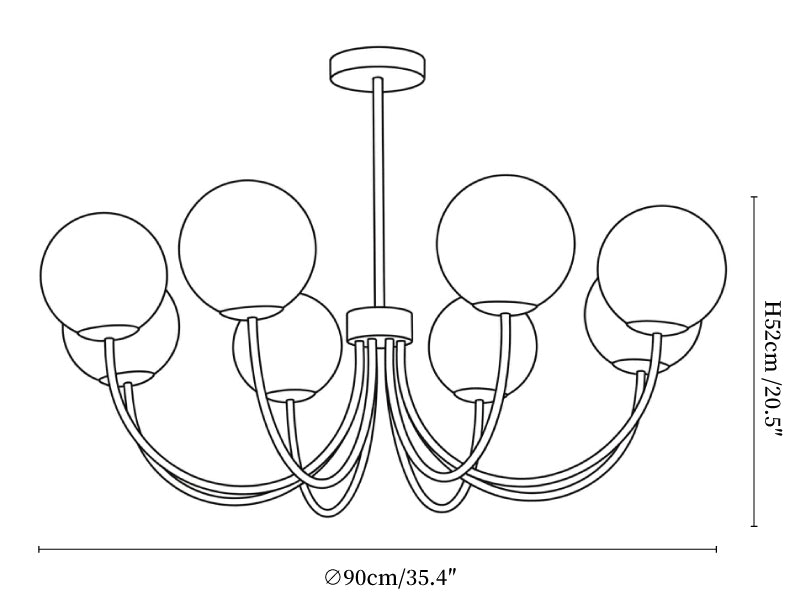 Cyrilla Alabaster Chandelier 8-head dimensions