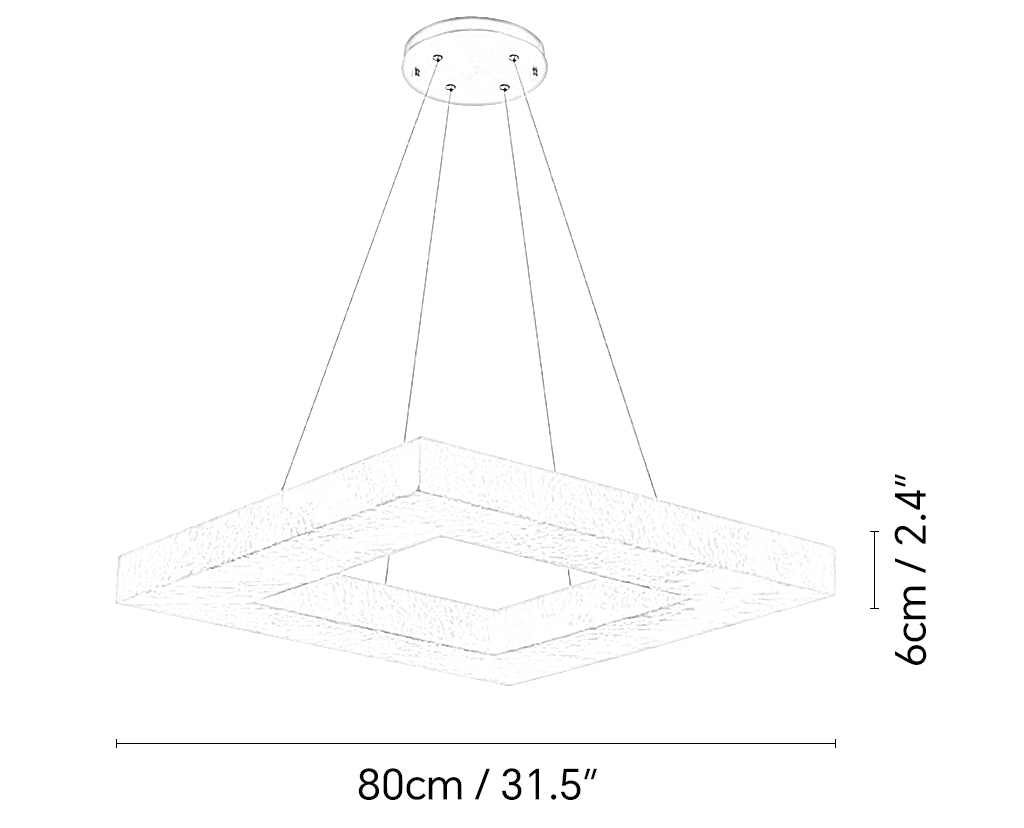 Square Modern Alabaster Chandelier