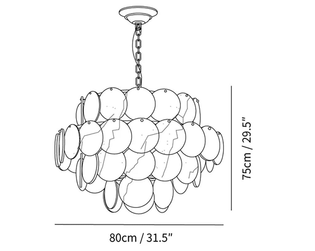 Alabaster Multi-Layer Brass Chandelier