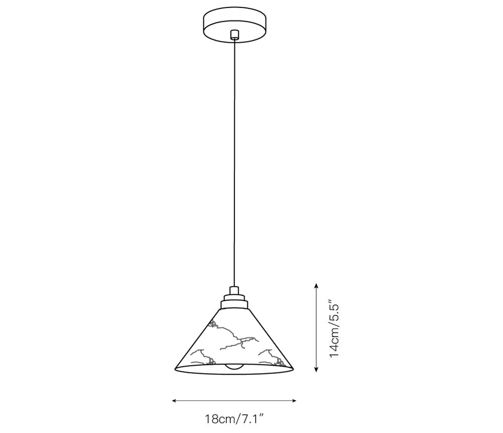 Alabaster Triangle Cone Pendant Light