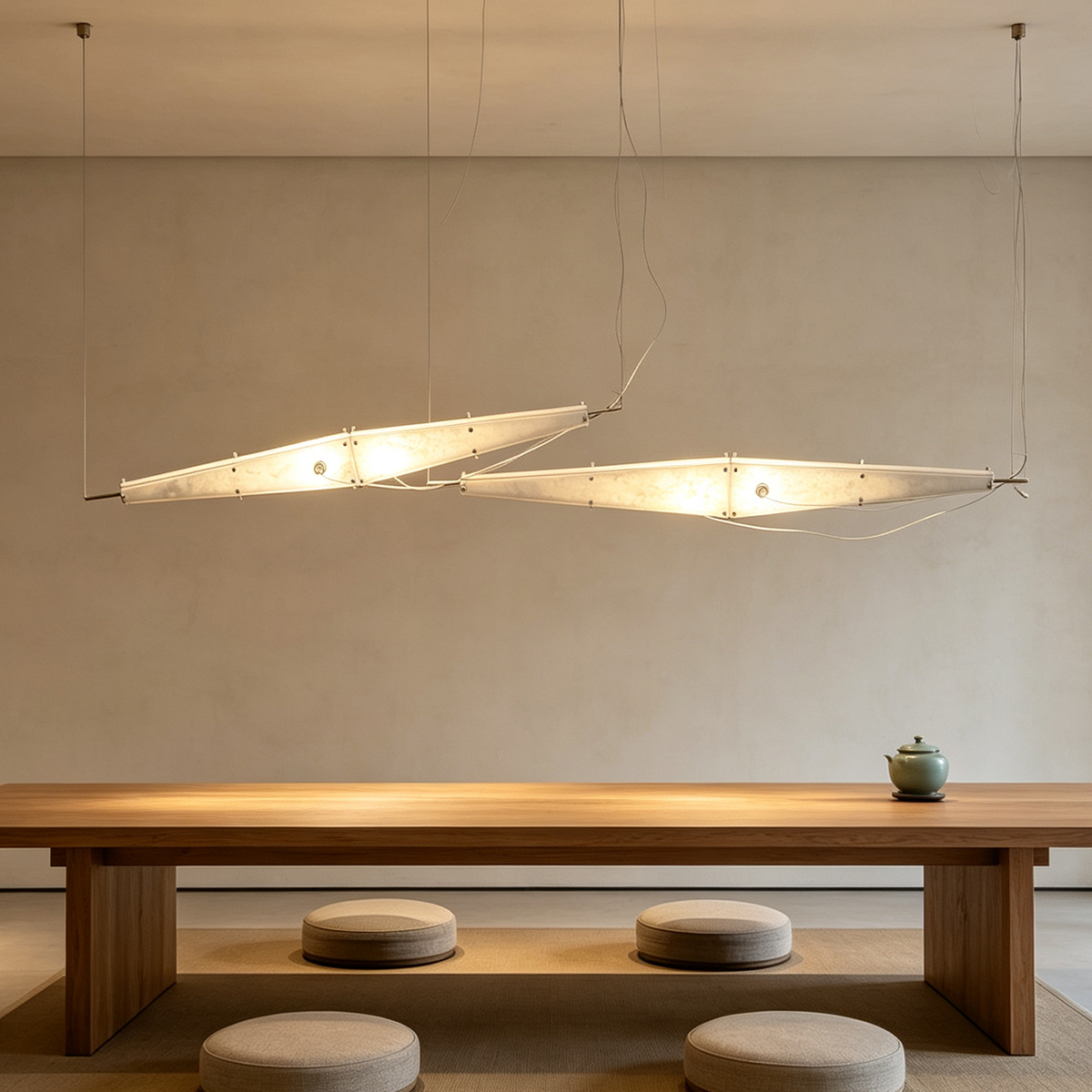 Casailighting Fragment Alabaster Chandelier - Natural Stone & Brass Linear Pendant