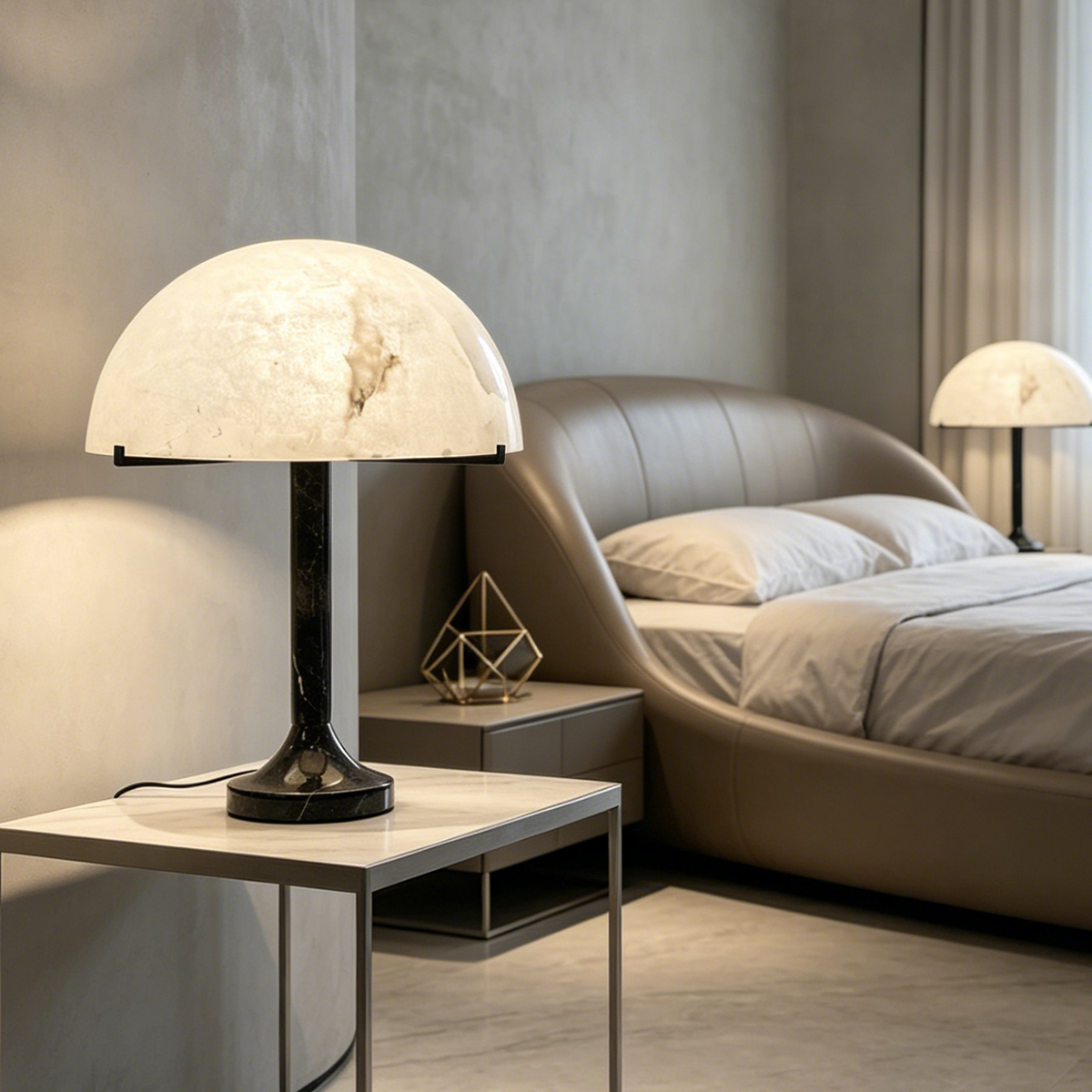Casailighting Emerie Alabaster Table Lamp | Brass Base & Natural Stone
