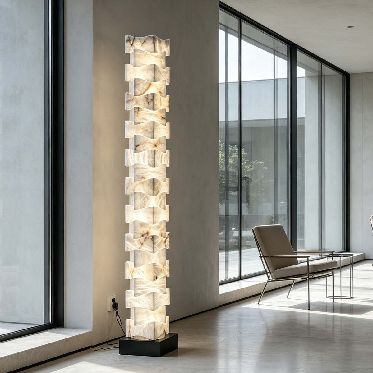 Casailighting Handcrafted Layered Alabaster Floor Lamp