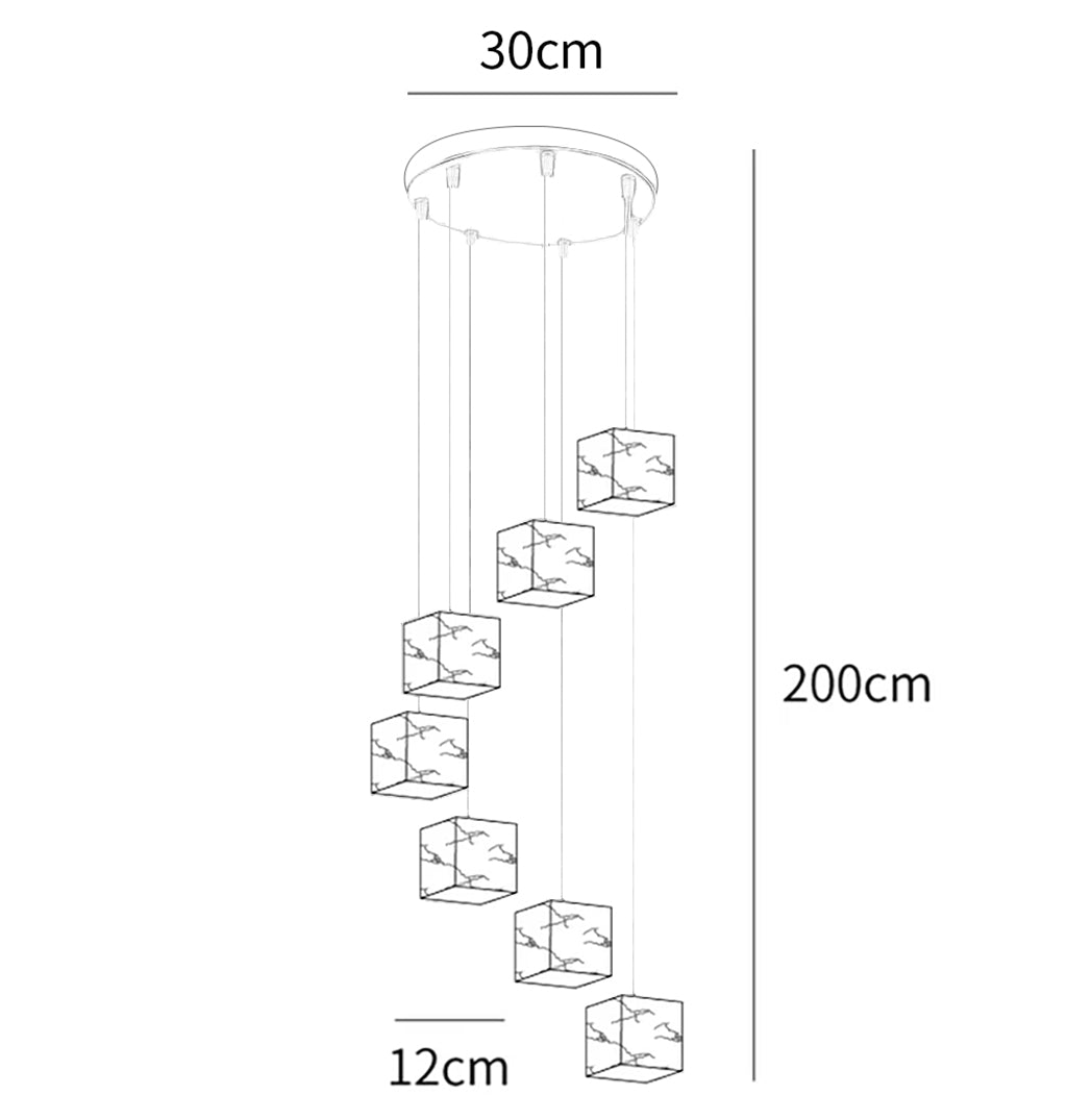 Alabaster Cube Box Chandelier
