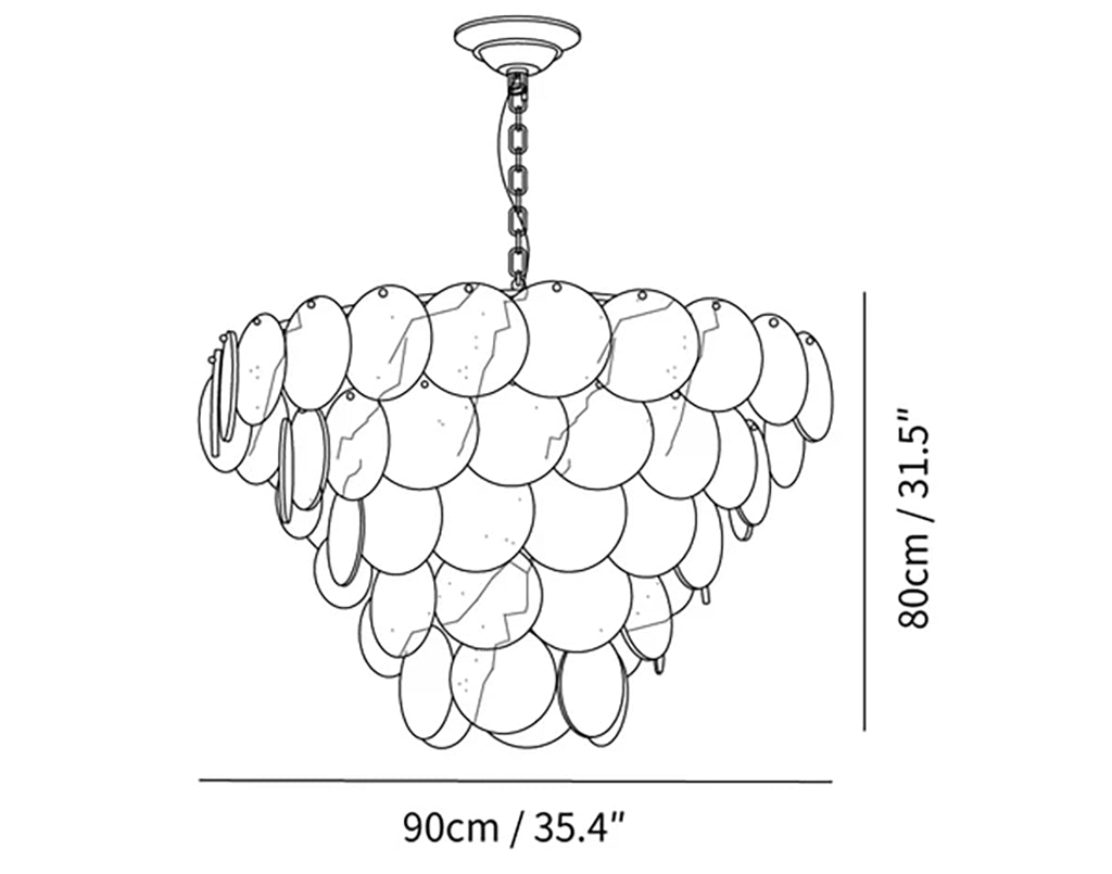 Alabaster Multi-Layer Brass Chandelier