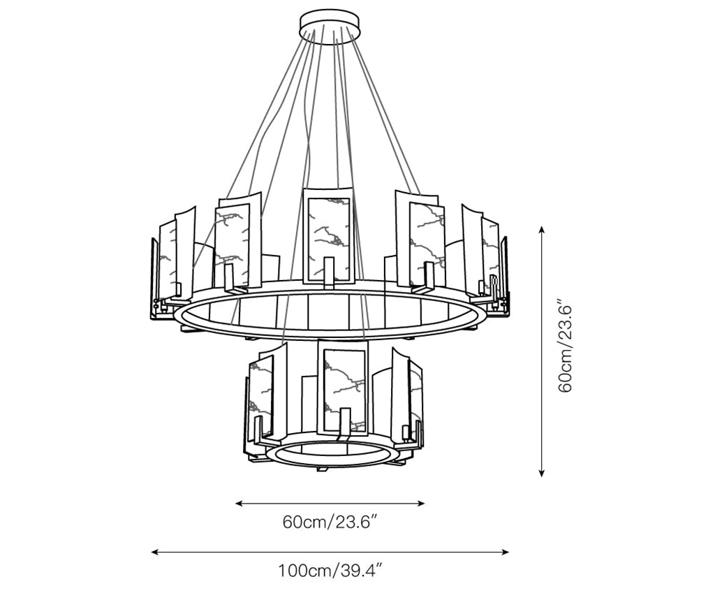 Modern Alabaster Jessie Round Chandelier