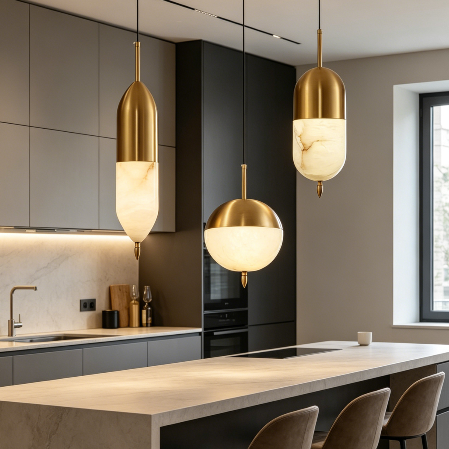Alabaster Bolus Pendant Light