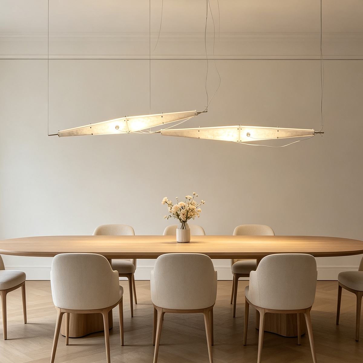Casailighting Fragment Alabaster Chandelier - Natural Stone & Brass Linear Pendant
