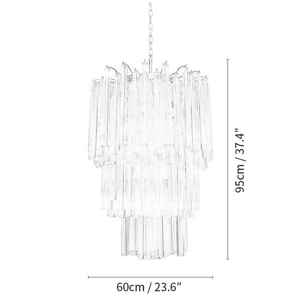 Murano Triedri Prisms Pink Chandelier