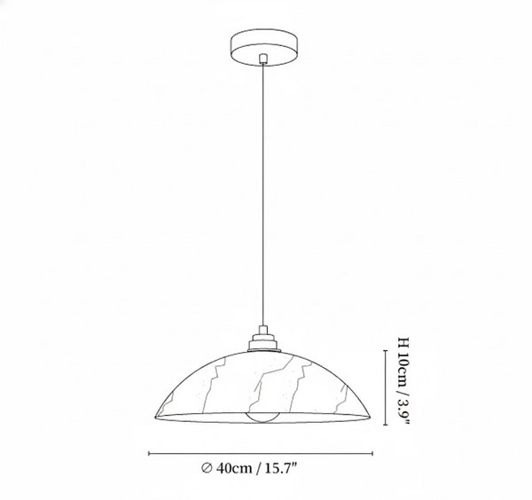 Alabaster Dome Pendant Lamp — size reference