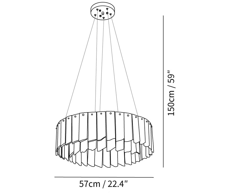 Alabaster Modern Cascade Tiered Chandelier