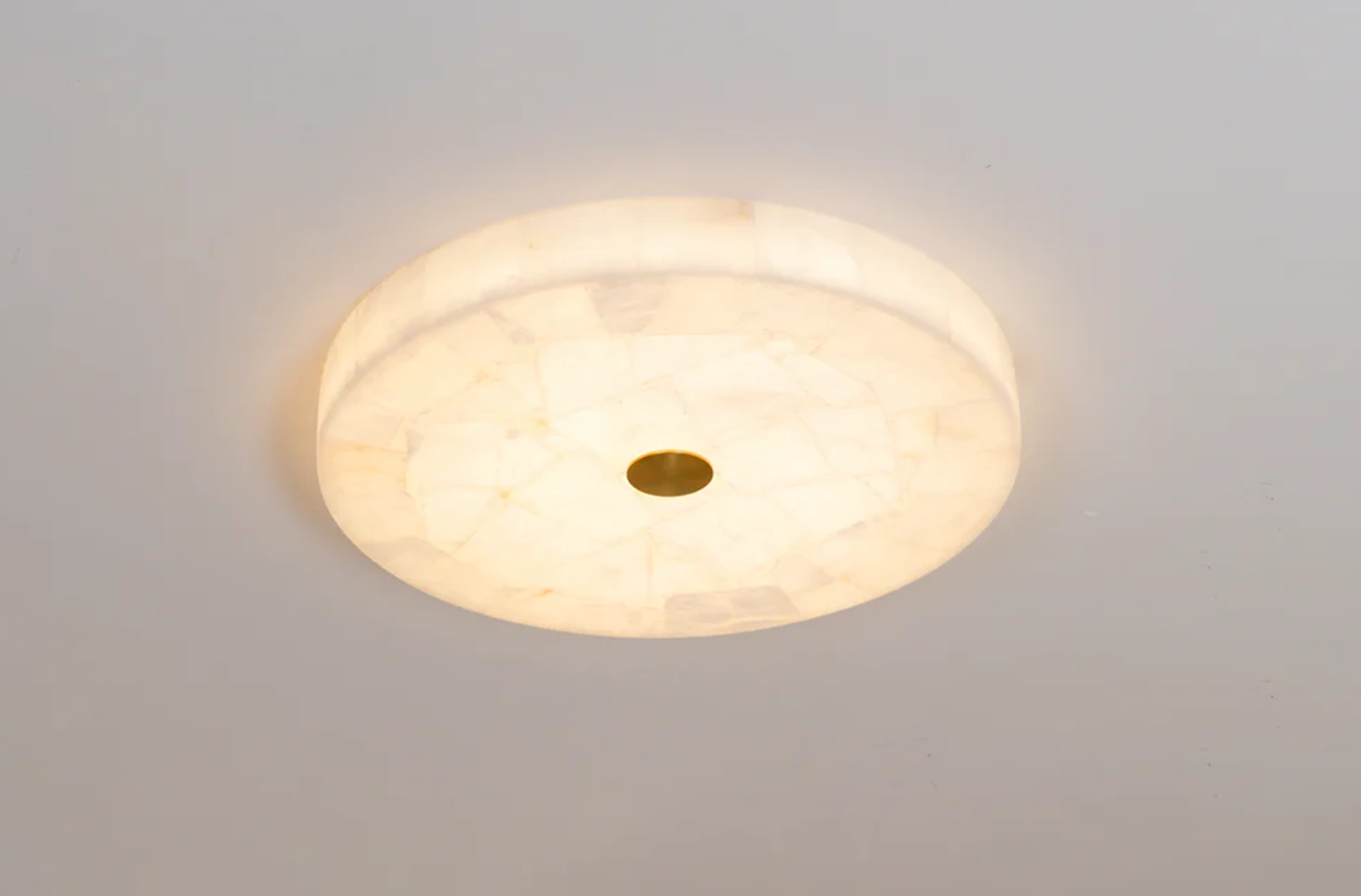 Round Alabaster Ceiling Lamp — mosaic construction detail