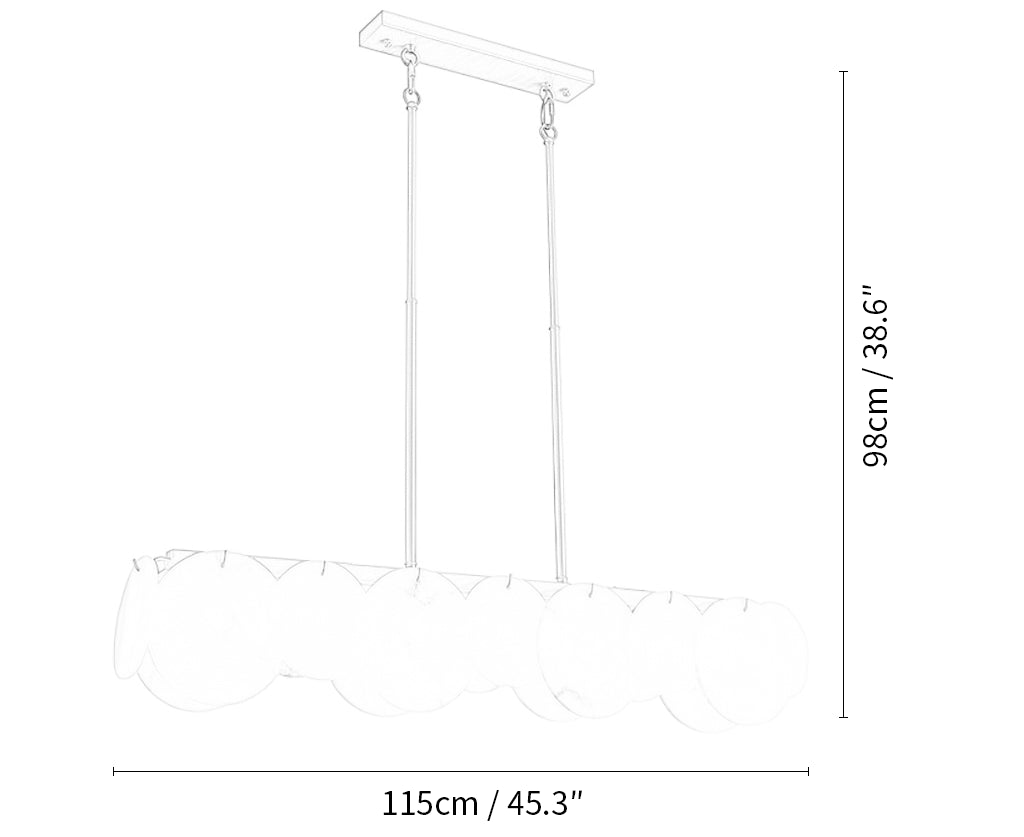 Modern Alabaster Linear Chandelier