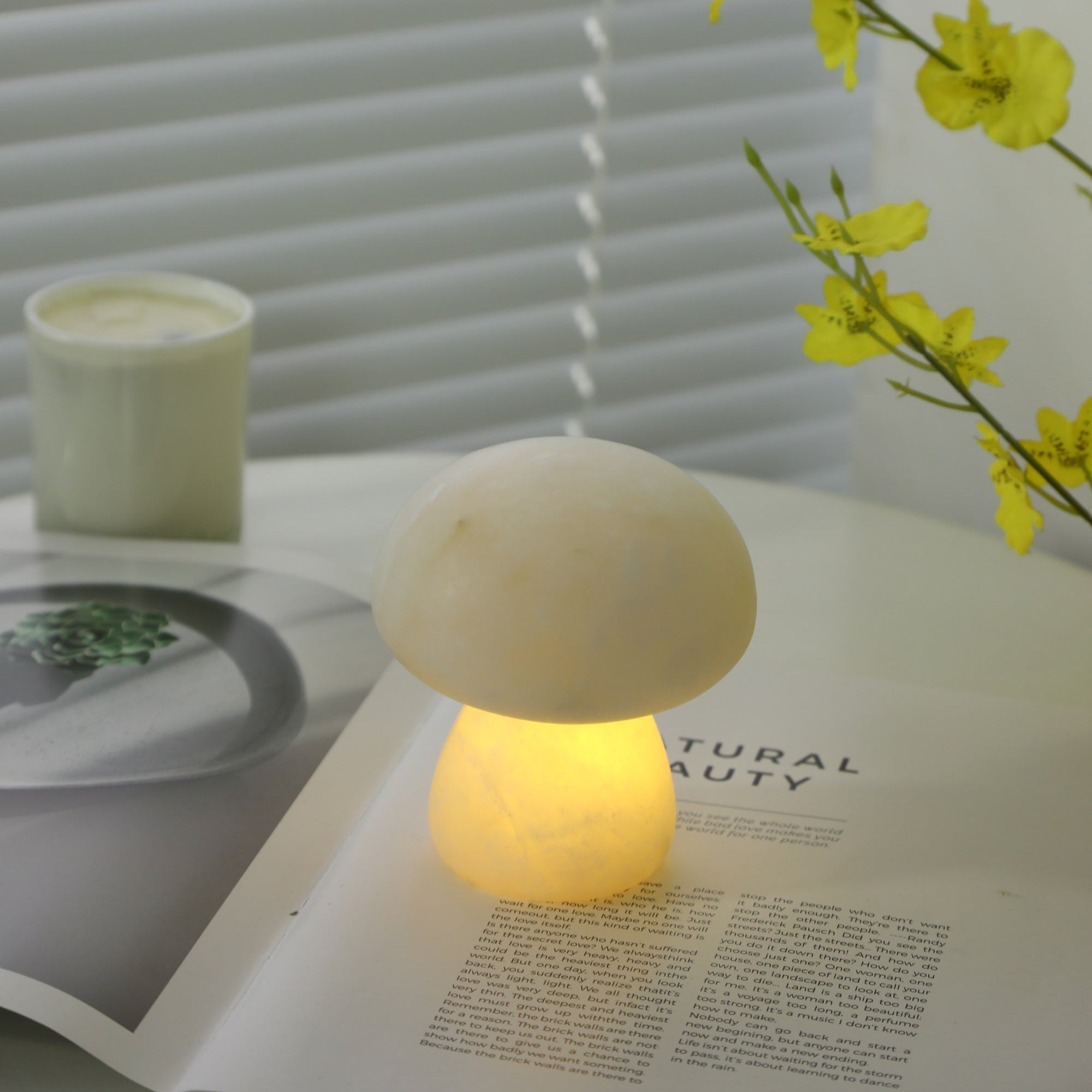Alabaster Mushroom Table Lamp