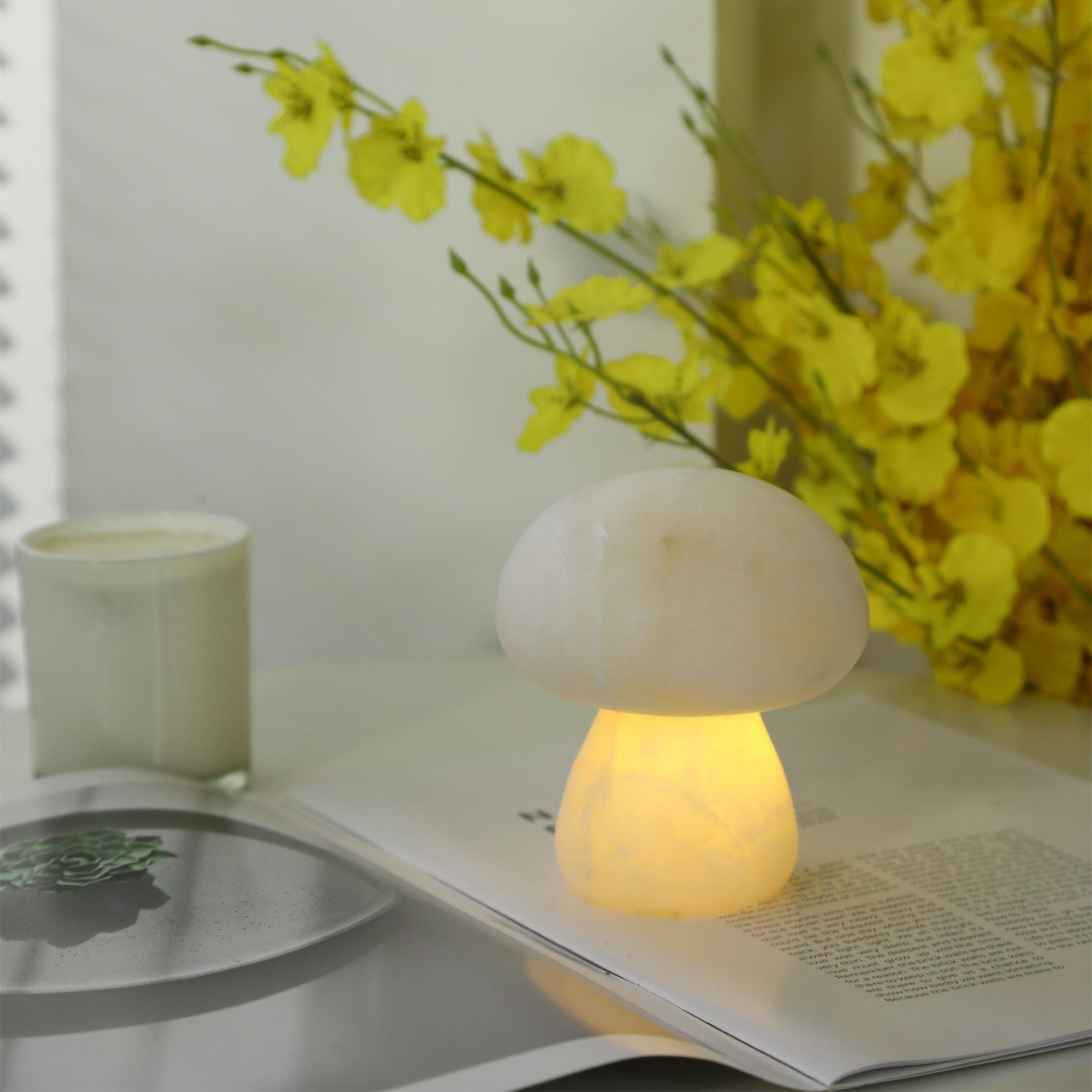 Alabaster Mushroom Table Lamp