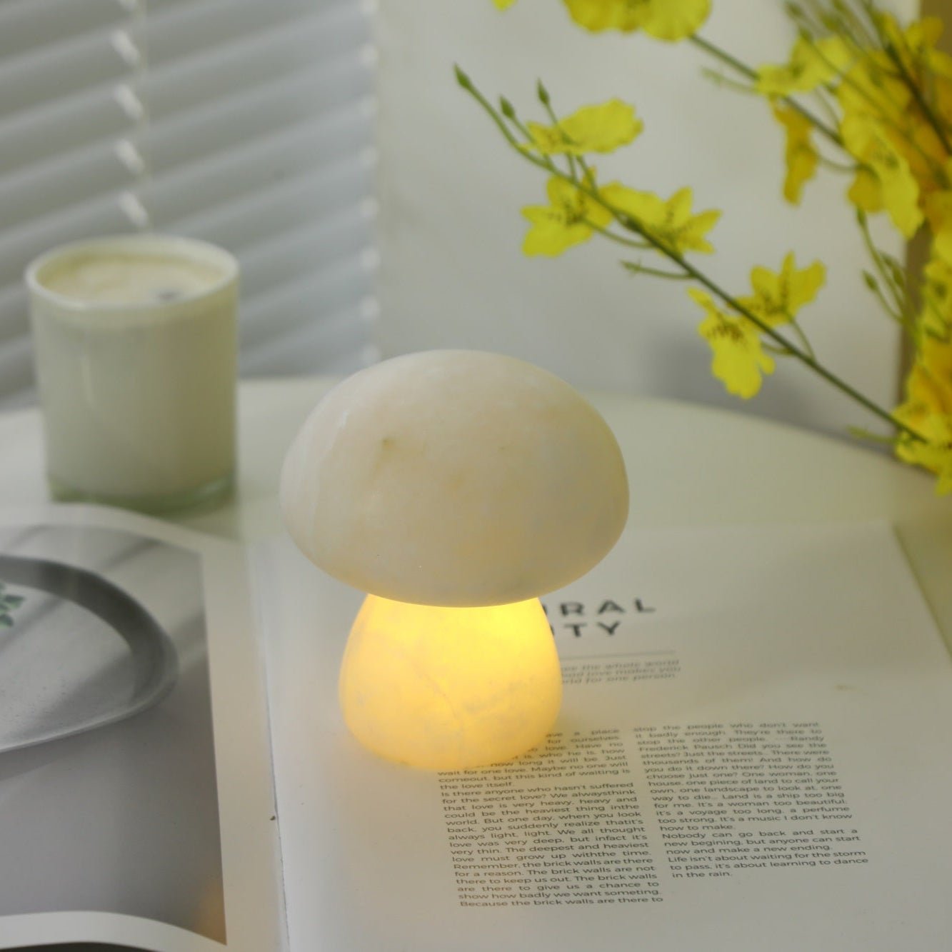 Alabaster Mushroom Table Lamp