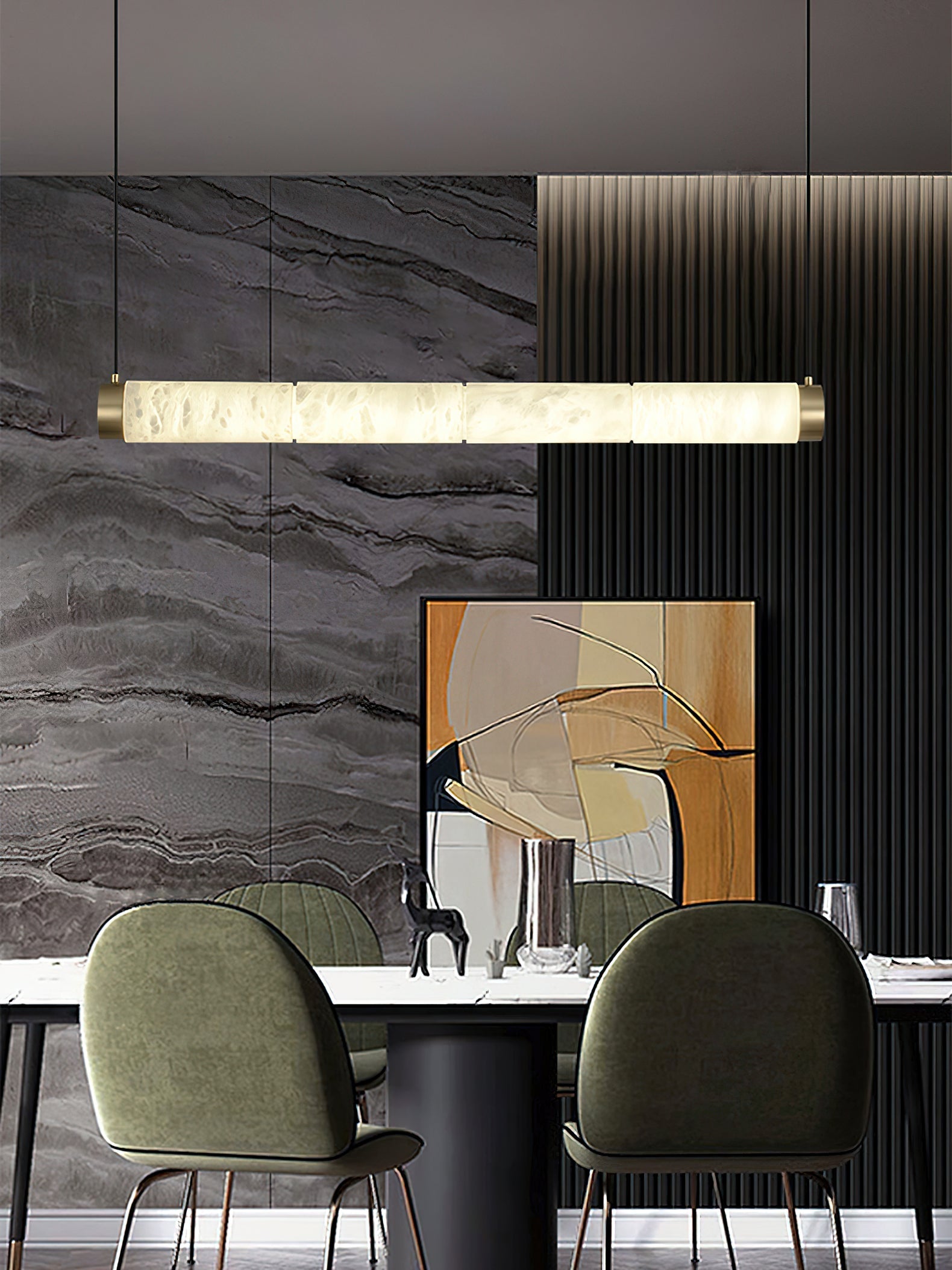 Alabaster Strip Pendant Light