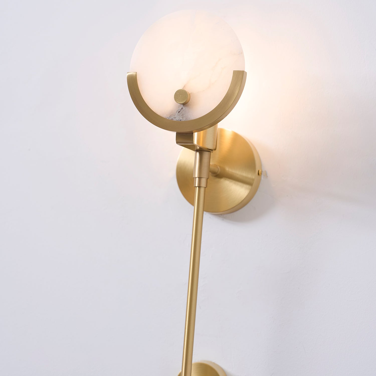 Ava Brass Alabaster Wall Lamp