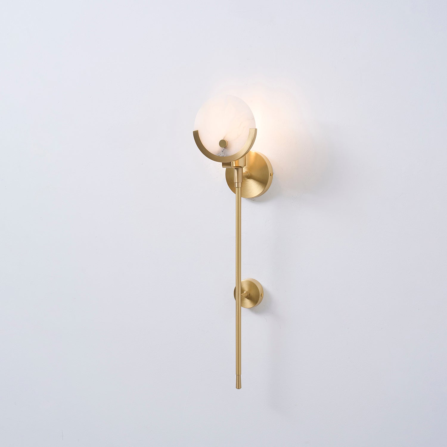 Ava Brass Alabaster Wall Lamp