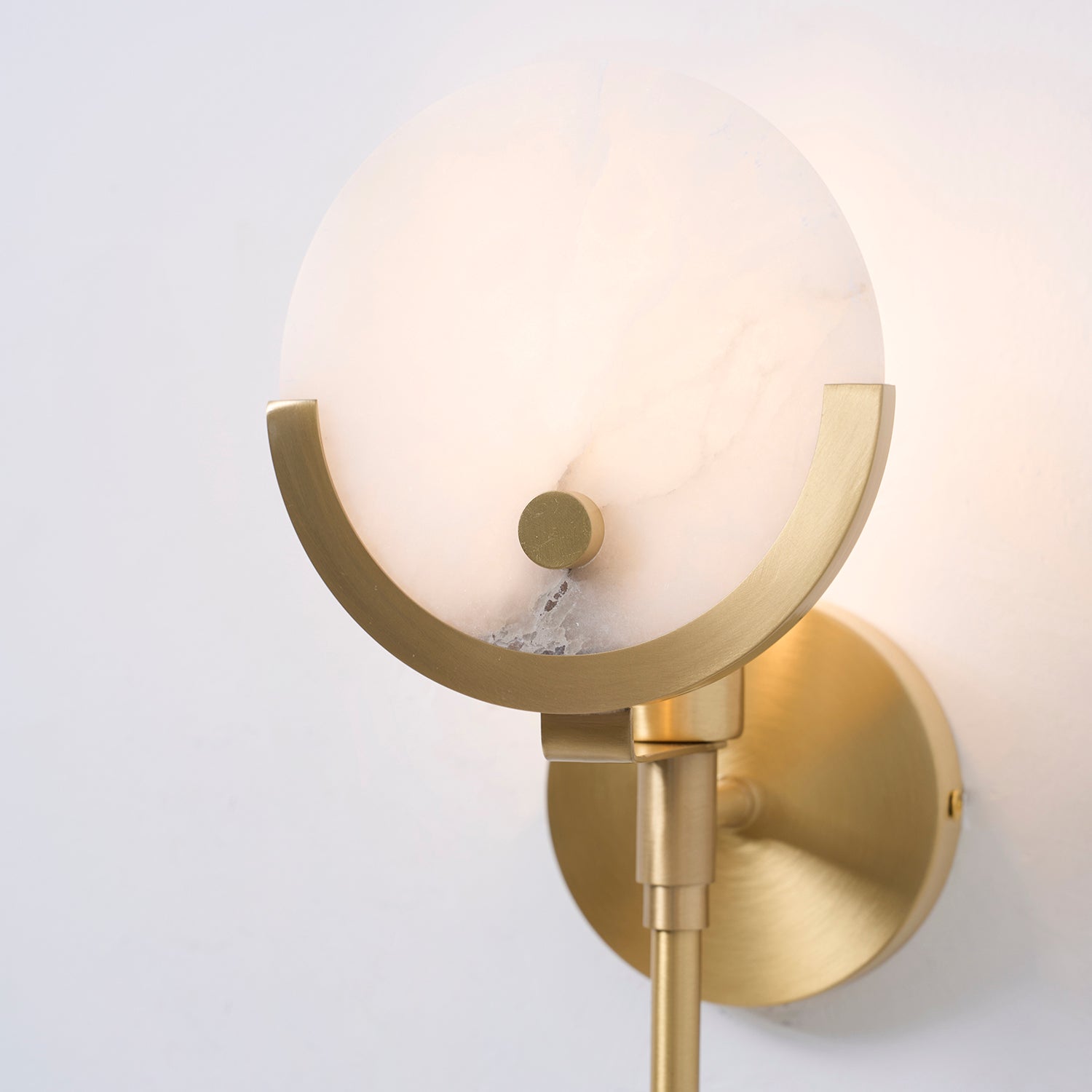 Ava Brass Alabaster Wall Lamp
