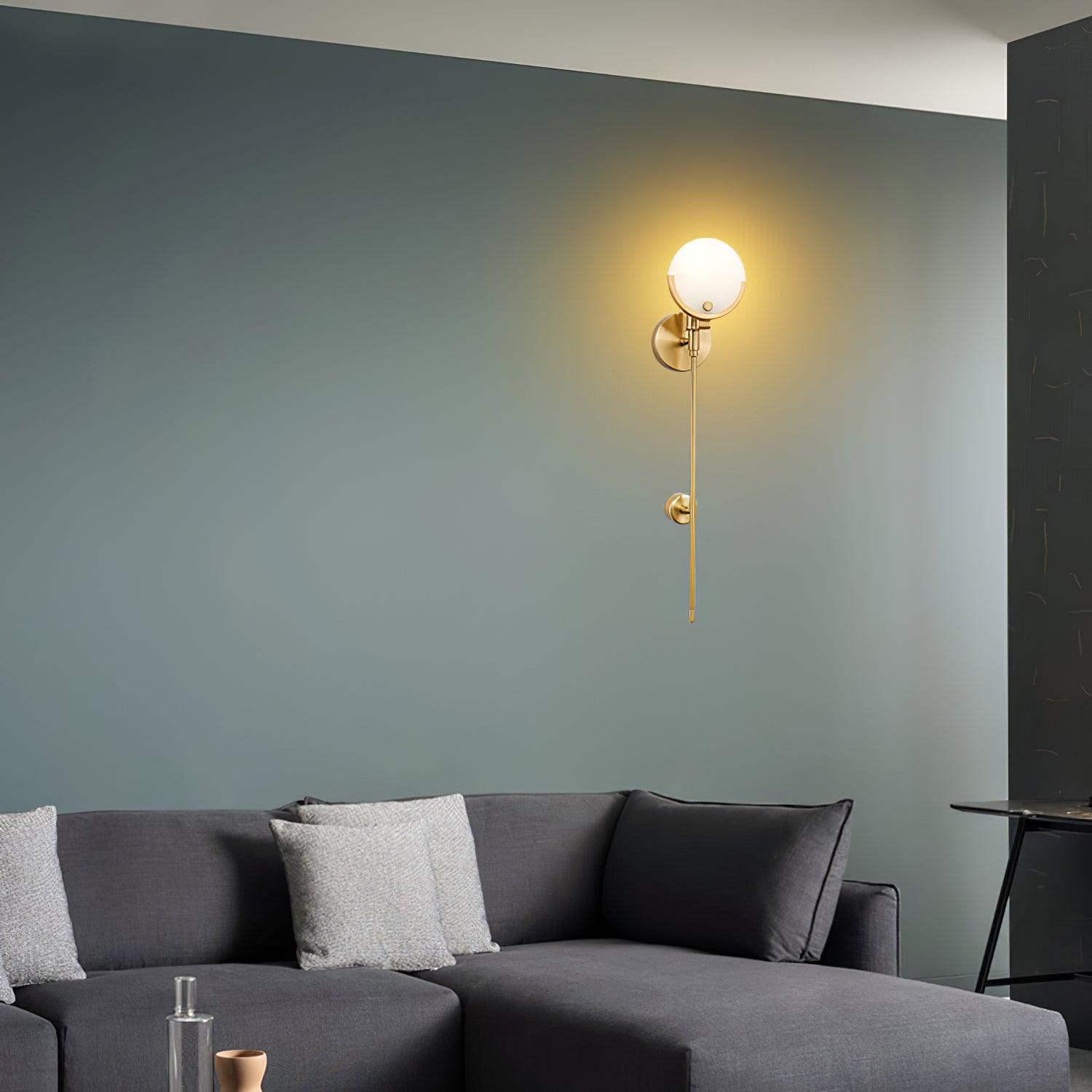 Ava Brass Alabaster Wall Lamp