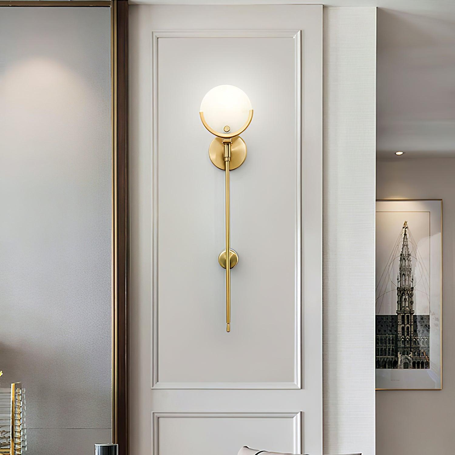 Ava Brass Alabaster Wall Lamp