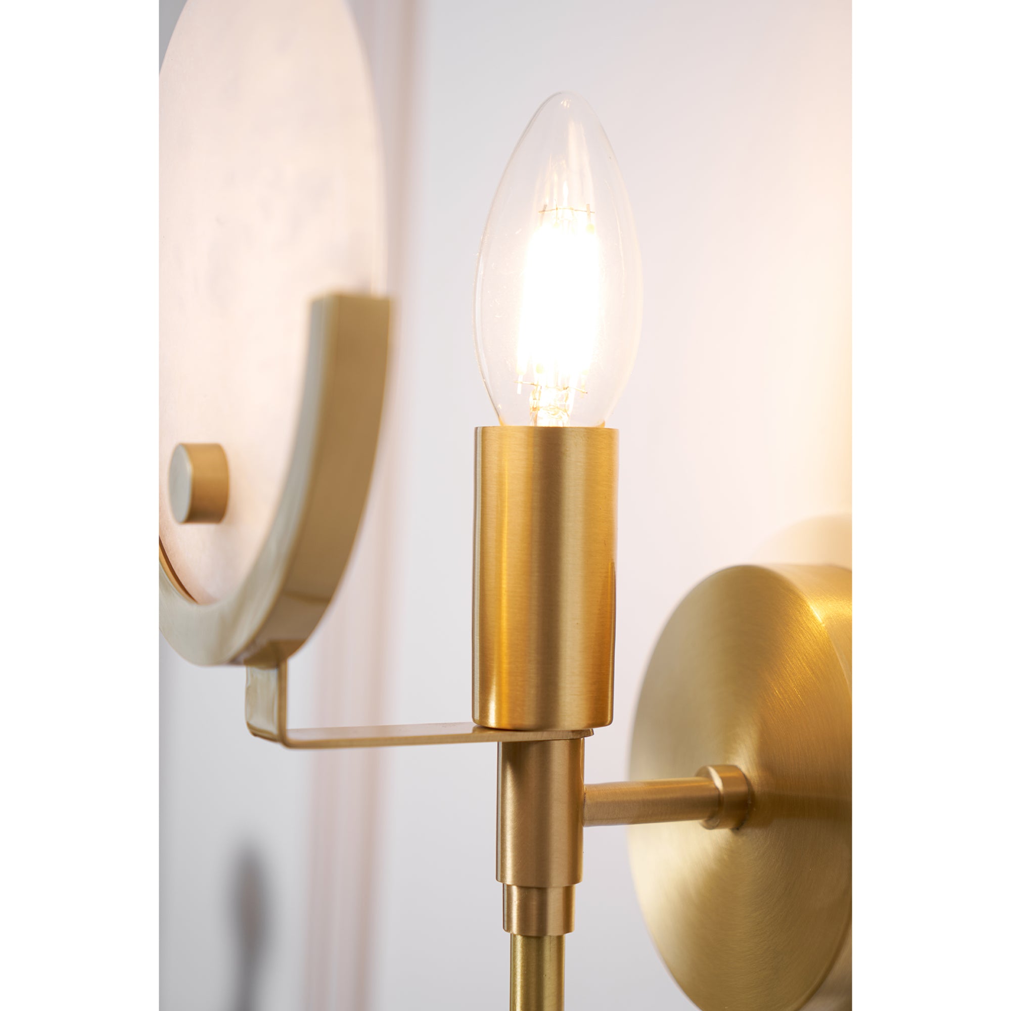 Ava Brass Alabaster Wall Lamp
