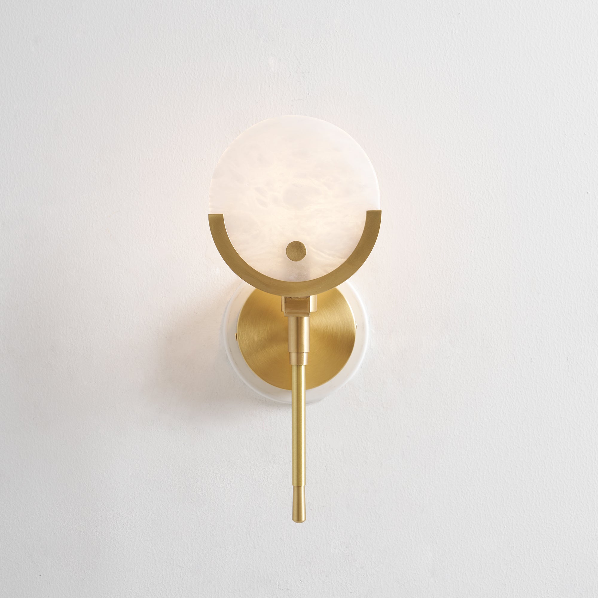 Ava Brass Alabaster Wall Lamp