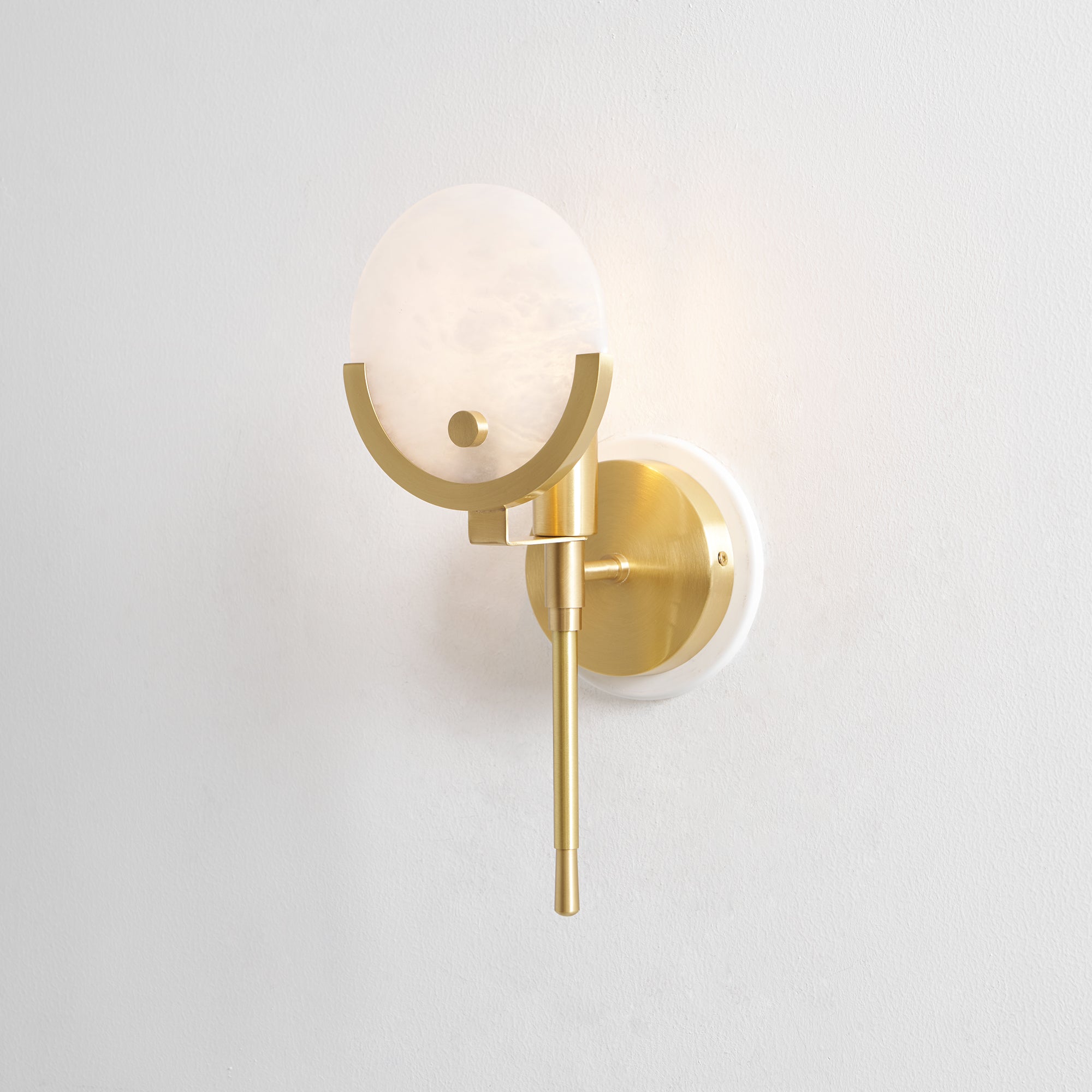 Ava Brass Alabaster Wall Lamp