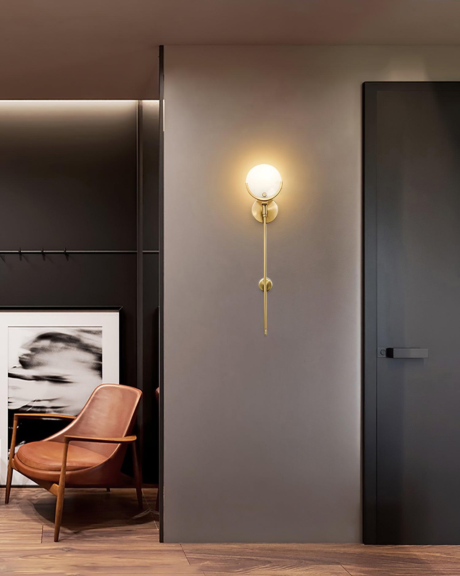 Ava Brass Alabaster Wall Lamp