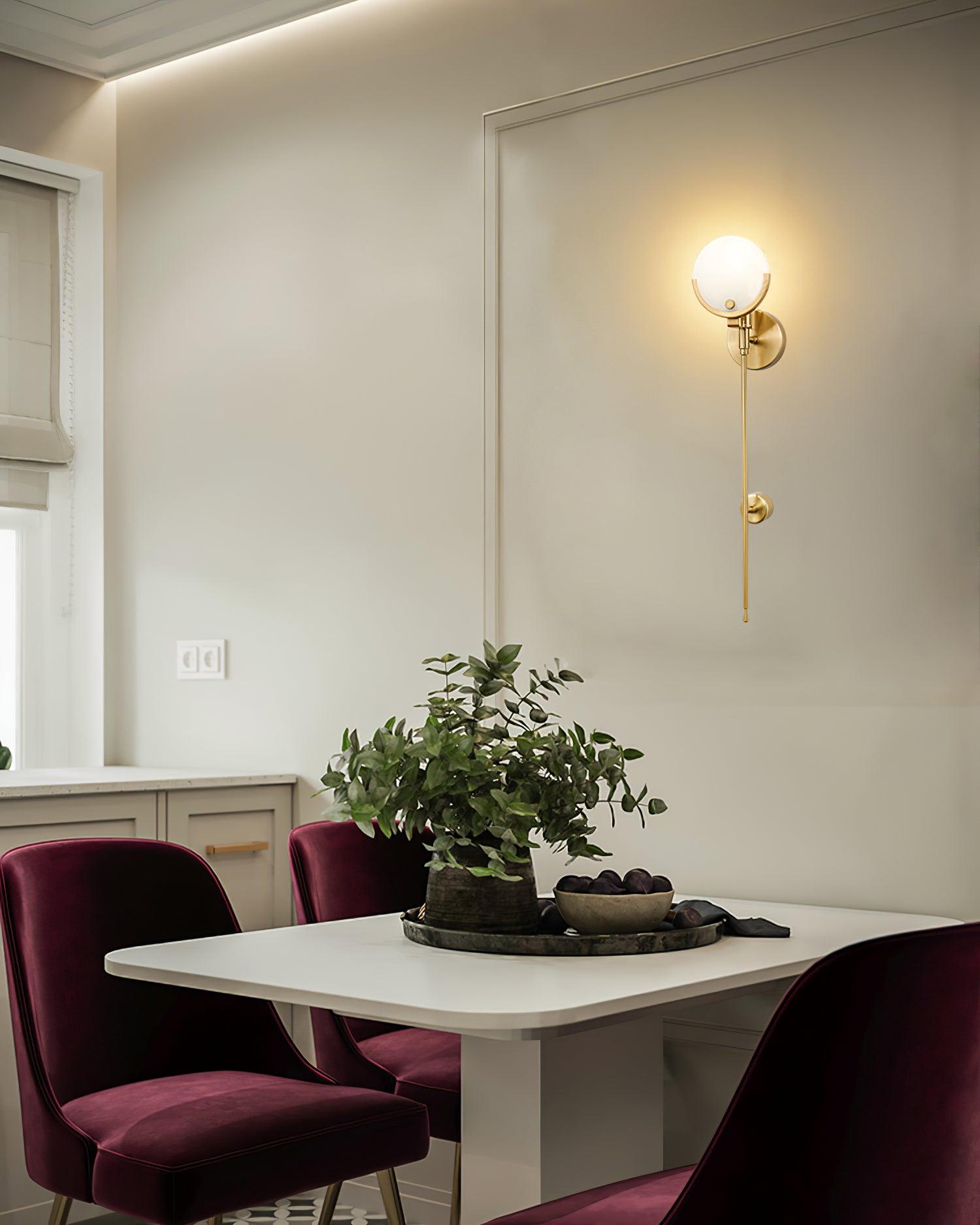Ava Brass Alabaster Wall Lamp