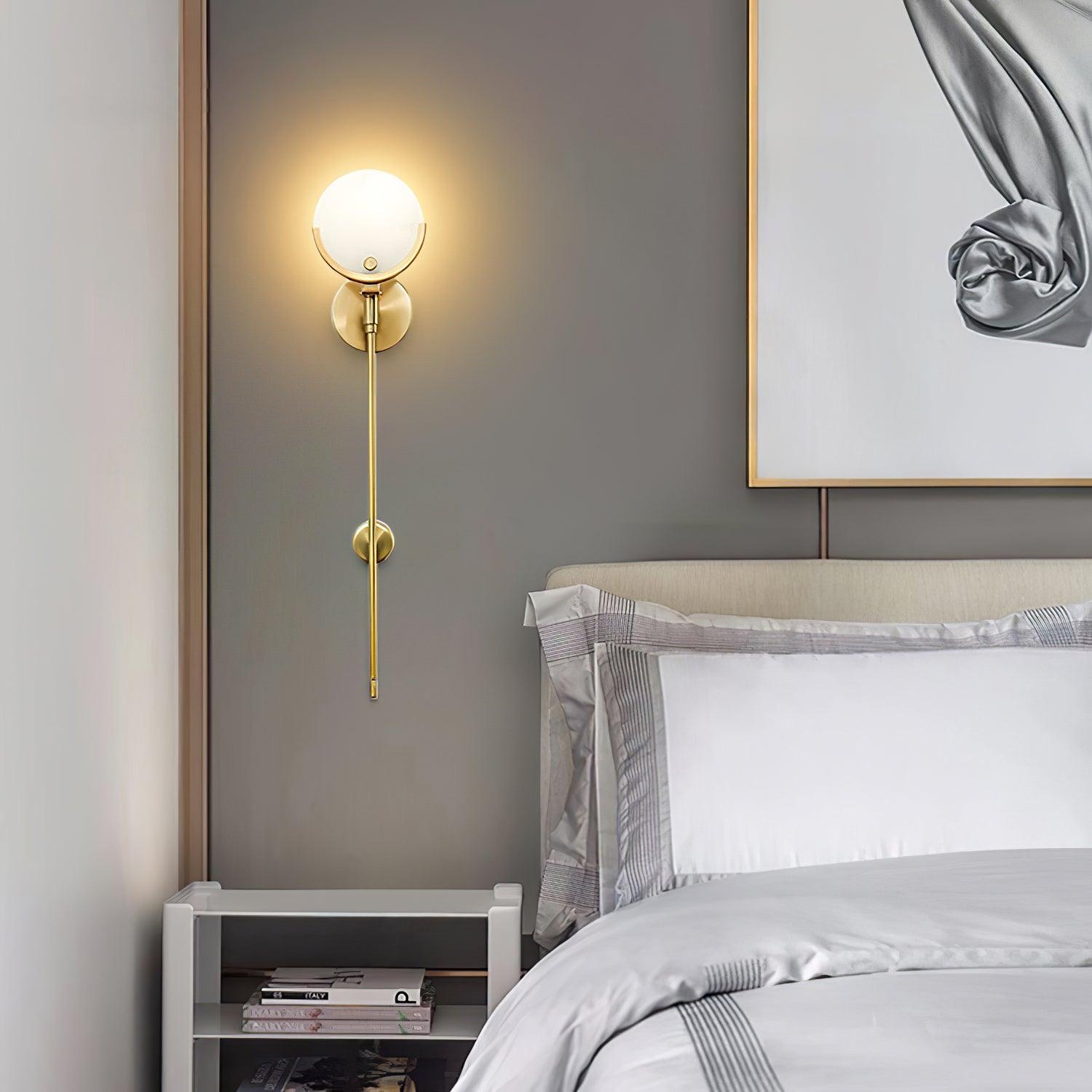 Ava Brass Alabaster Wall Lamp