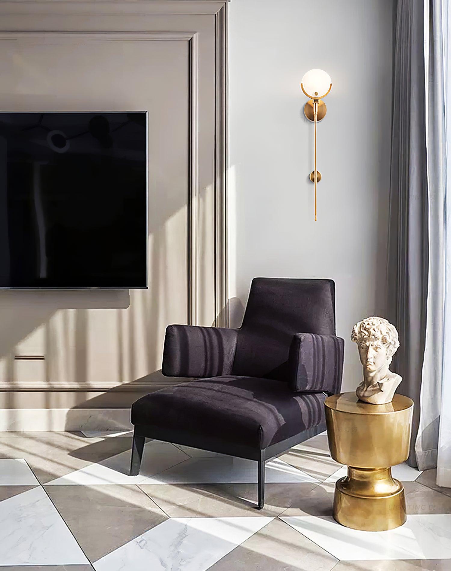 Ava Brass Alabaster Wall Lamp
