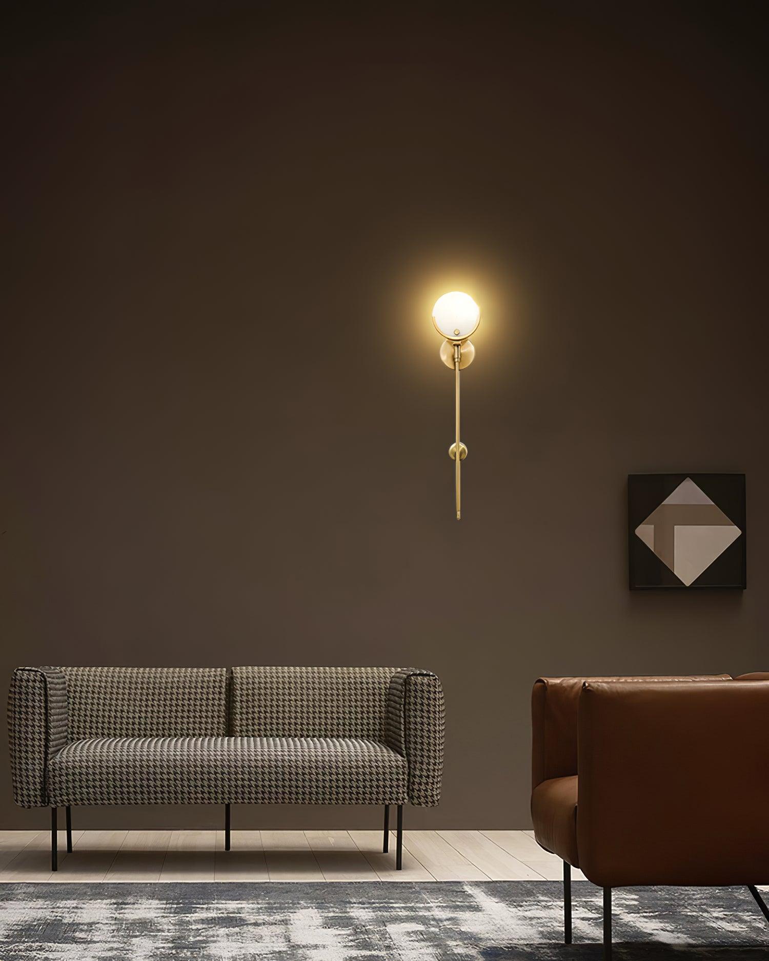 Ava Brass Alabaster Wall Lamp