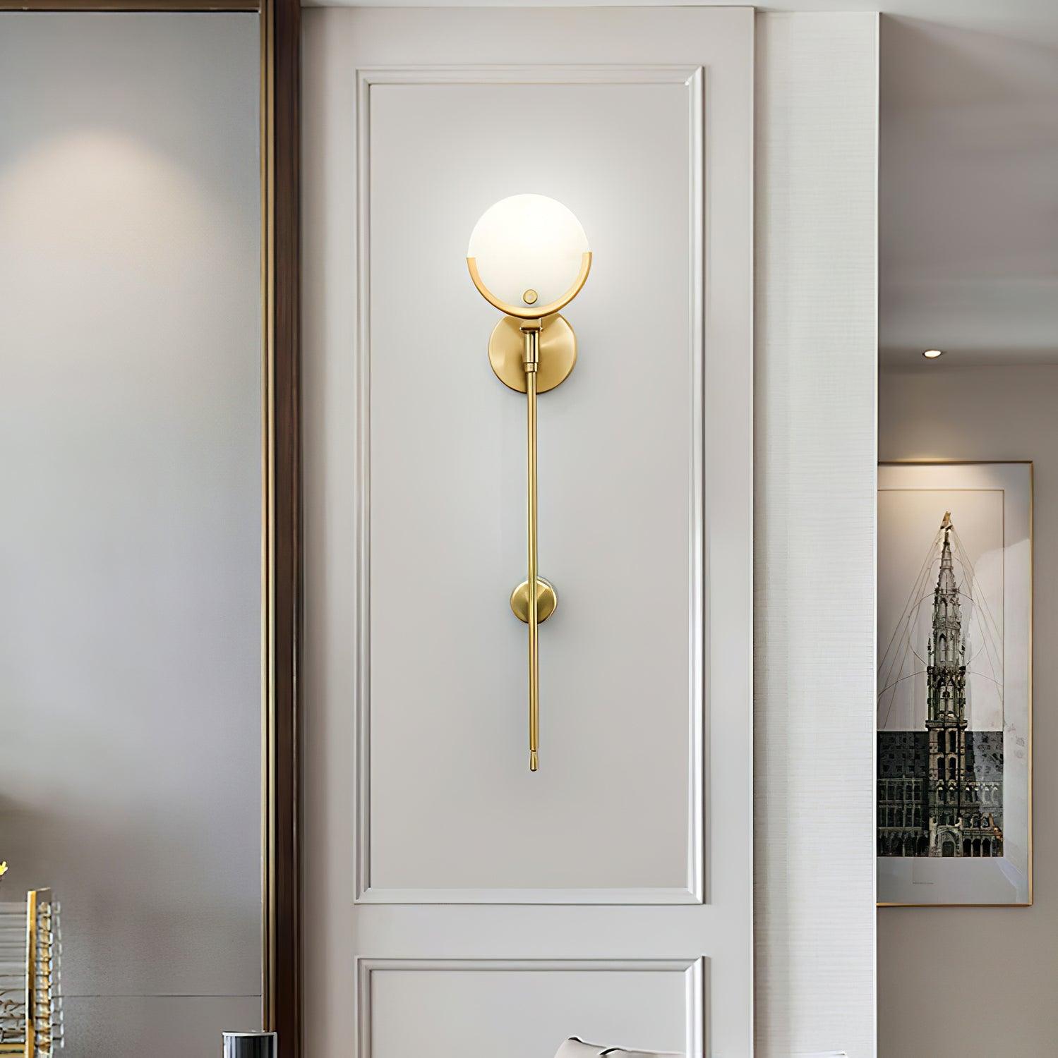 Ava Brass Alabaster Wall Lamp