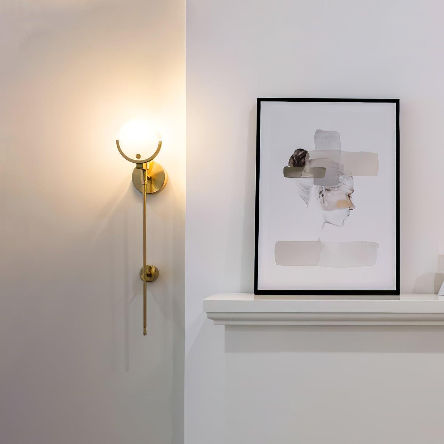 Ava Brass Alabaster Wall Lamp